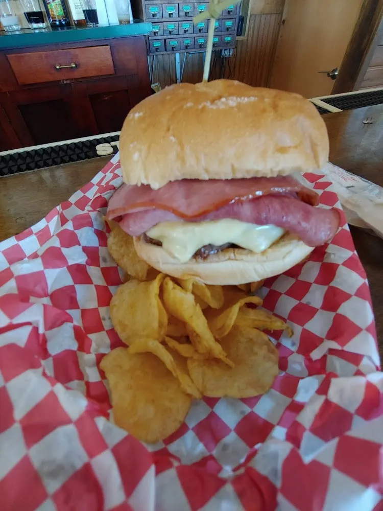 Burger with Ham and Pepperjack